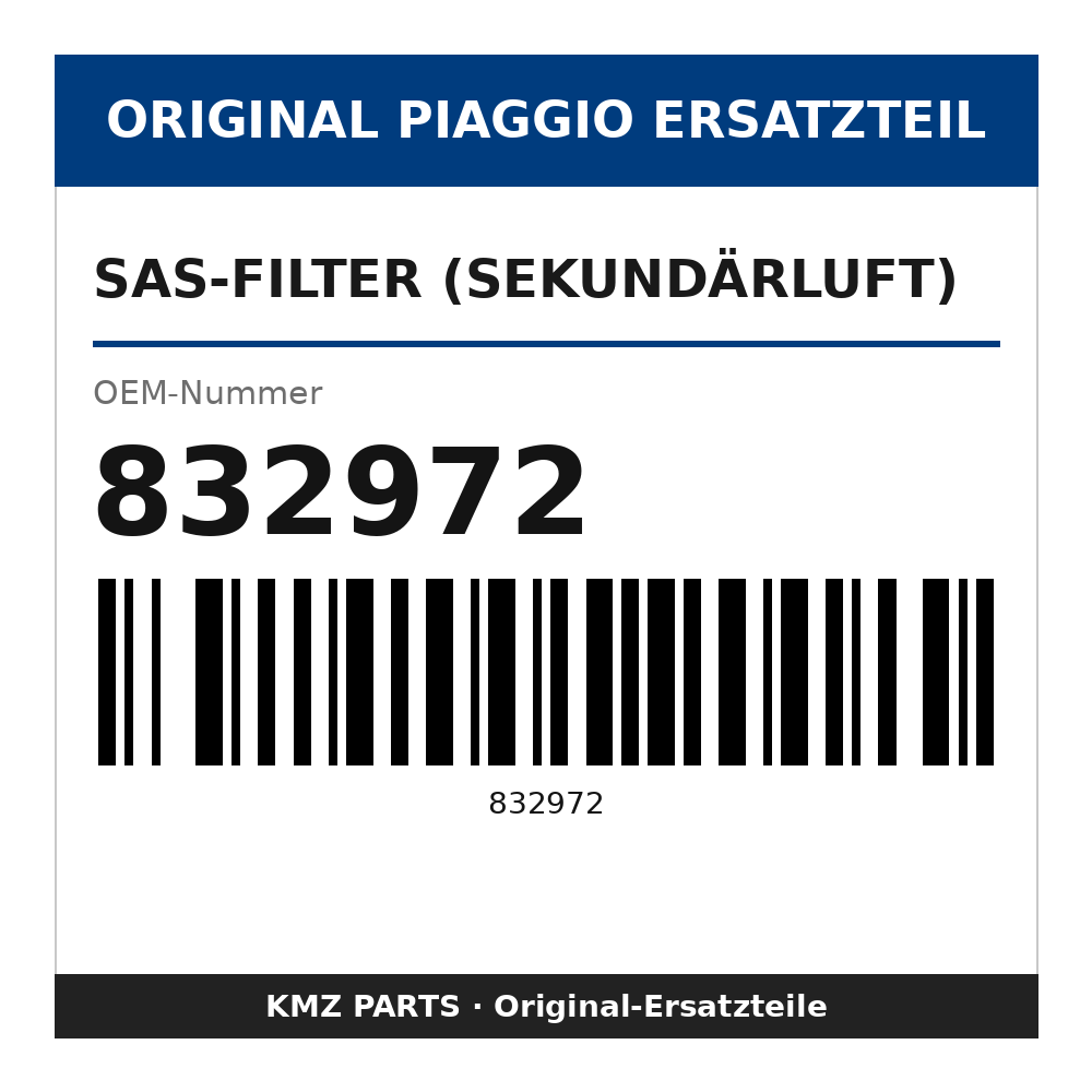 Piaggio SAS-Filter (Sekundärluft) 832972
