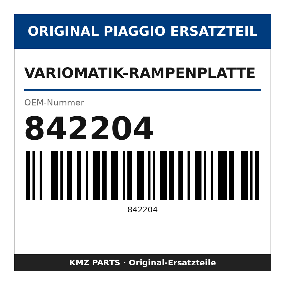 Piaggio Variomatik-Rampenplatte 842204