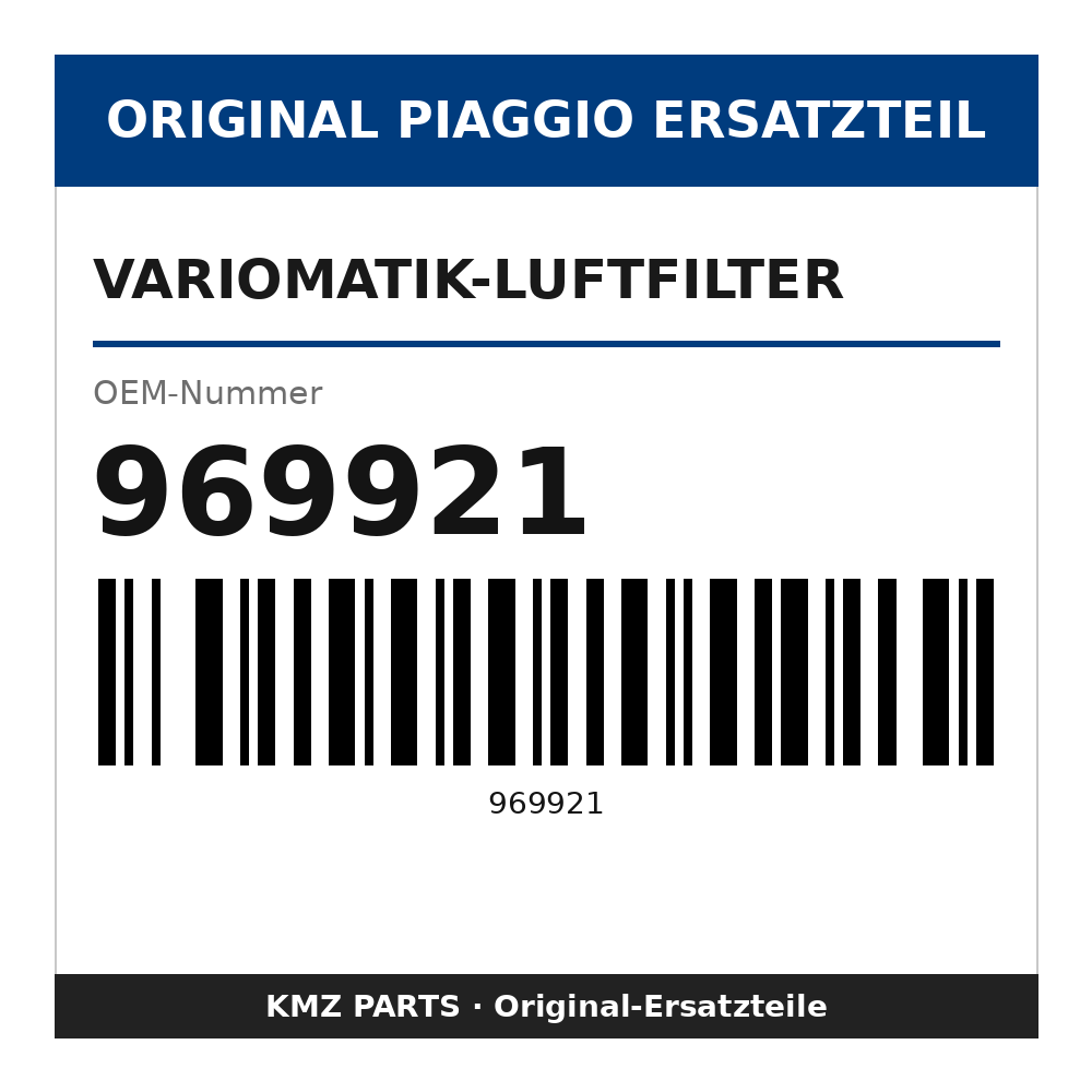 Piaggio Variomatik-Luftfilter 969921