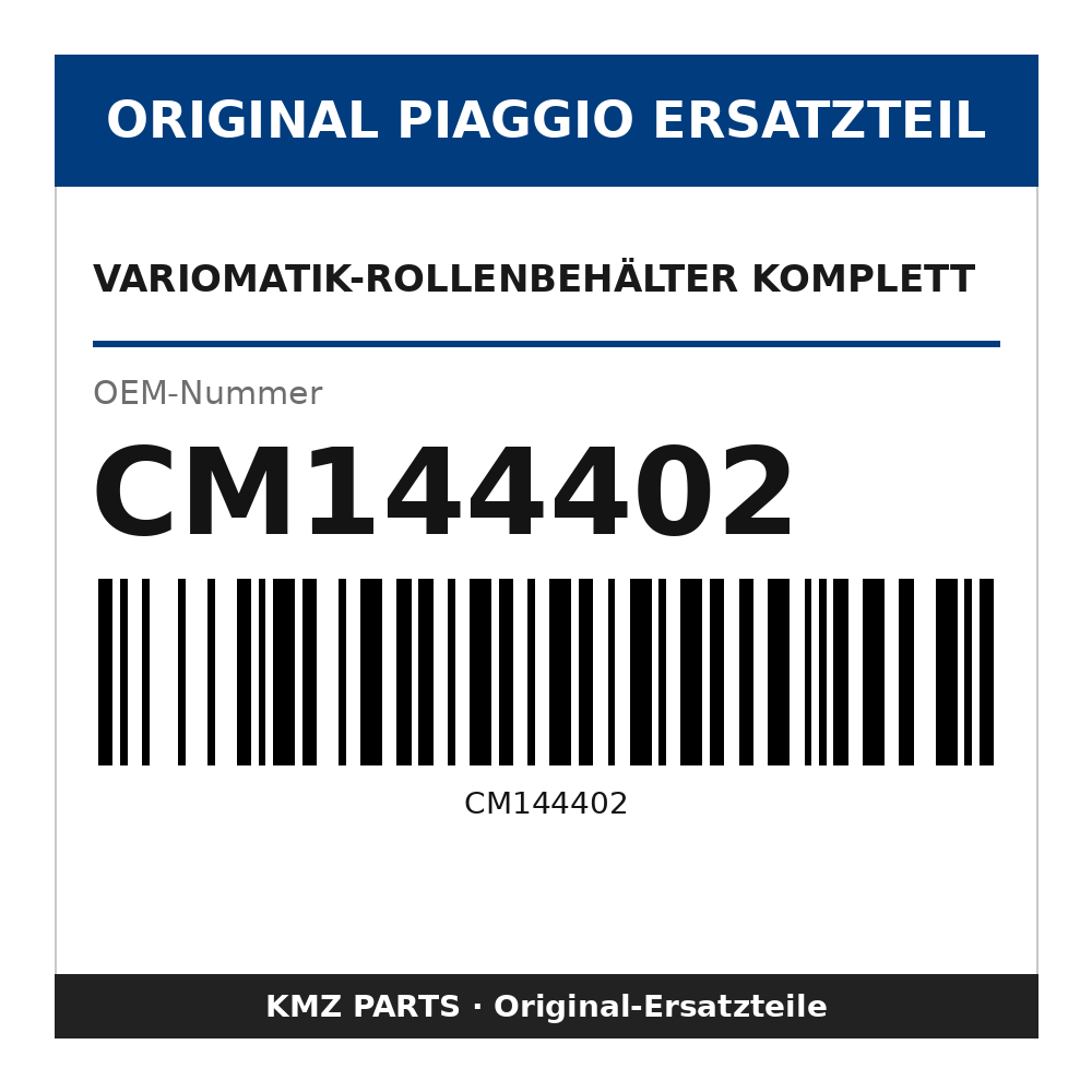 Piaggio Variomatik-Rollenbehälter komplett CM144402