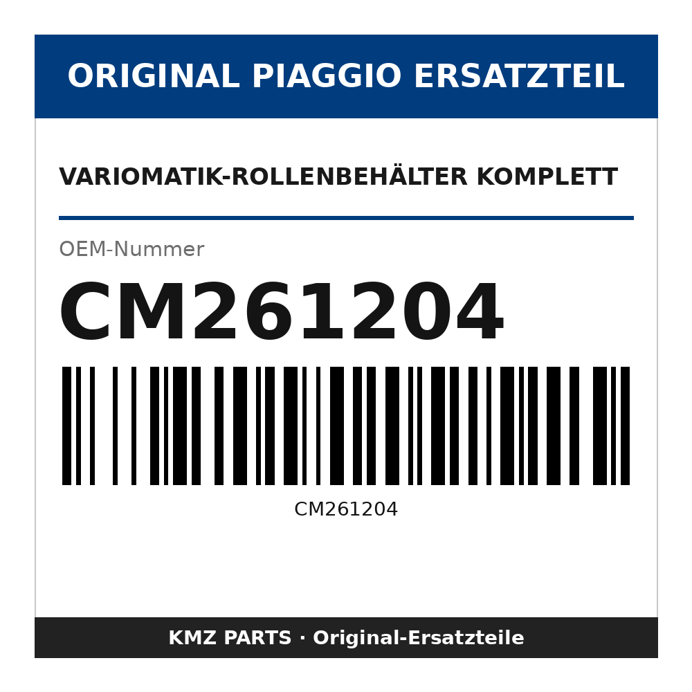 Piaggio Variomatik-Rollenbehälter komplett CM261204