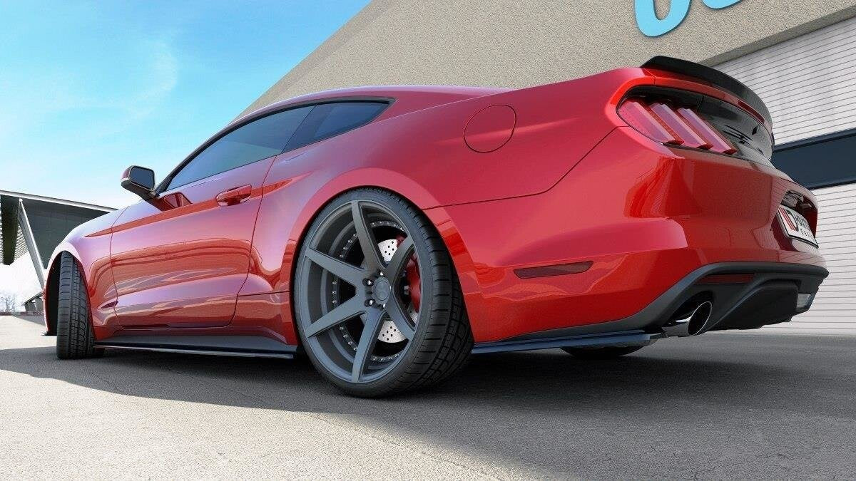 Seitenschweller Ansatz (Paar) passend für Ford Mustang Mk6 schwarz Hochglanz
