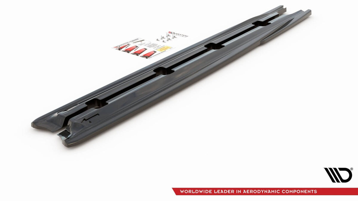 Seitenschweller Ansatz (Paar) passend für Skoda Kamiq Mk1 schwarz Hochglanz