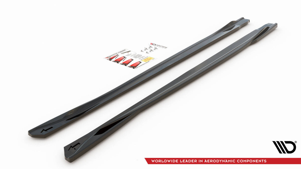 Seitenschweller Ansatz (Paar) passend für Toyota Avensis Mk3 FL schwarz Hochglanz