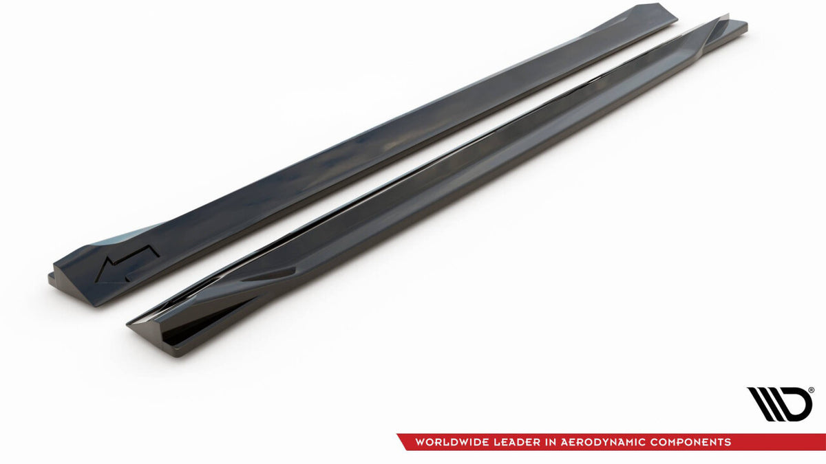 Seitenschweller Ansatz (Paar) passend für Volvo XC60 Mk2 R-Design schwarz Hochglanz
