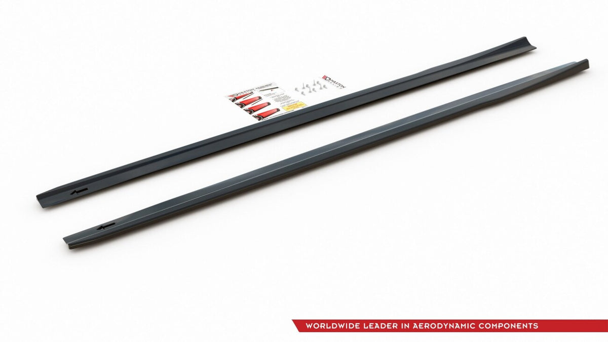 Seitenschweller Ansatz (Paar) V.1 passend für Mercedes A35 AMG / AMG-Line W177 schwarz Hochglanz