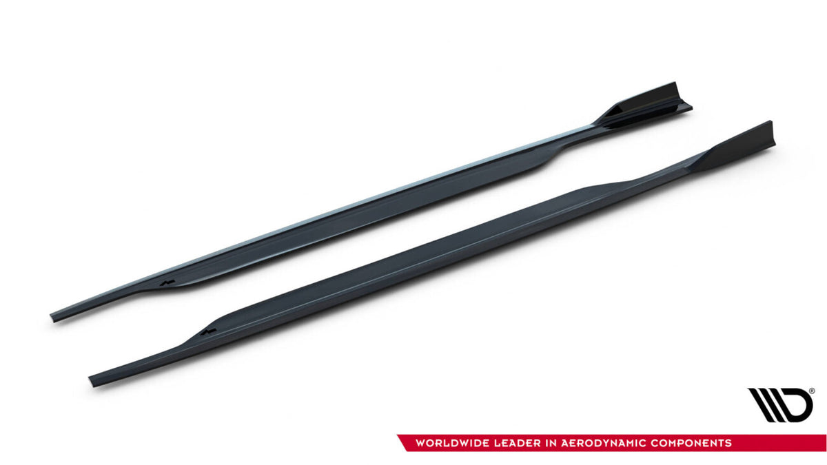 Seitenschweller Ansatz (Paar) V.2 passend für Audi A6 / A6 C7 S-line/ S6 C7 FL schwarz Hochglanz