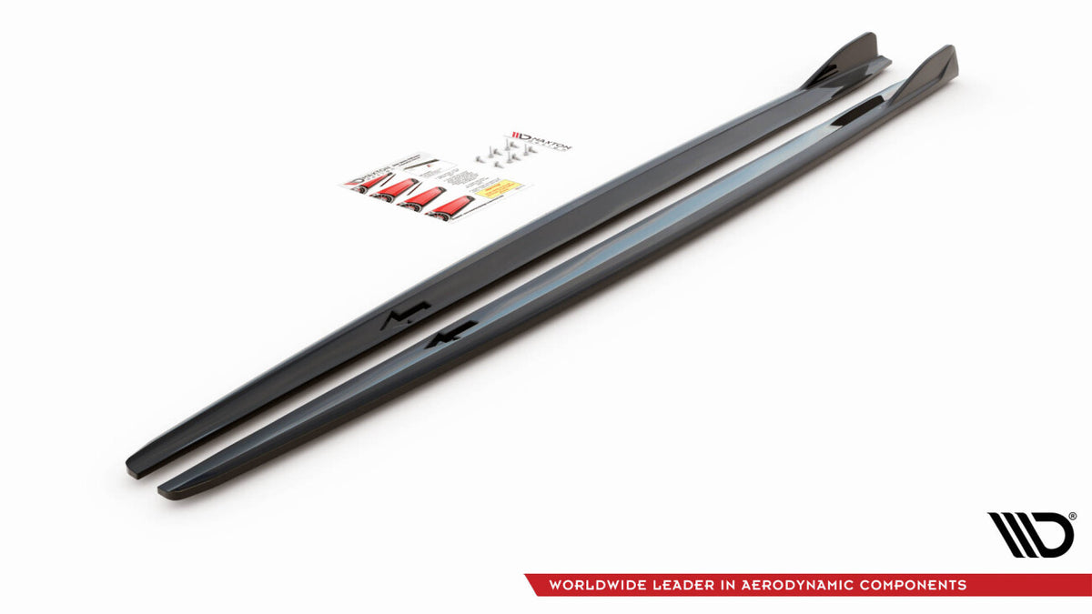 Seitenschweller Ansatz (Paar) V.2 passend für BMW 2 Gran Coupe M-Paket / M235i F44 schwarz Hochglanz
