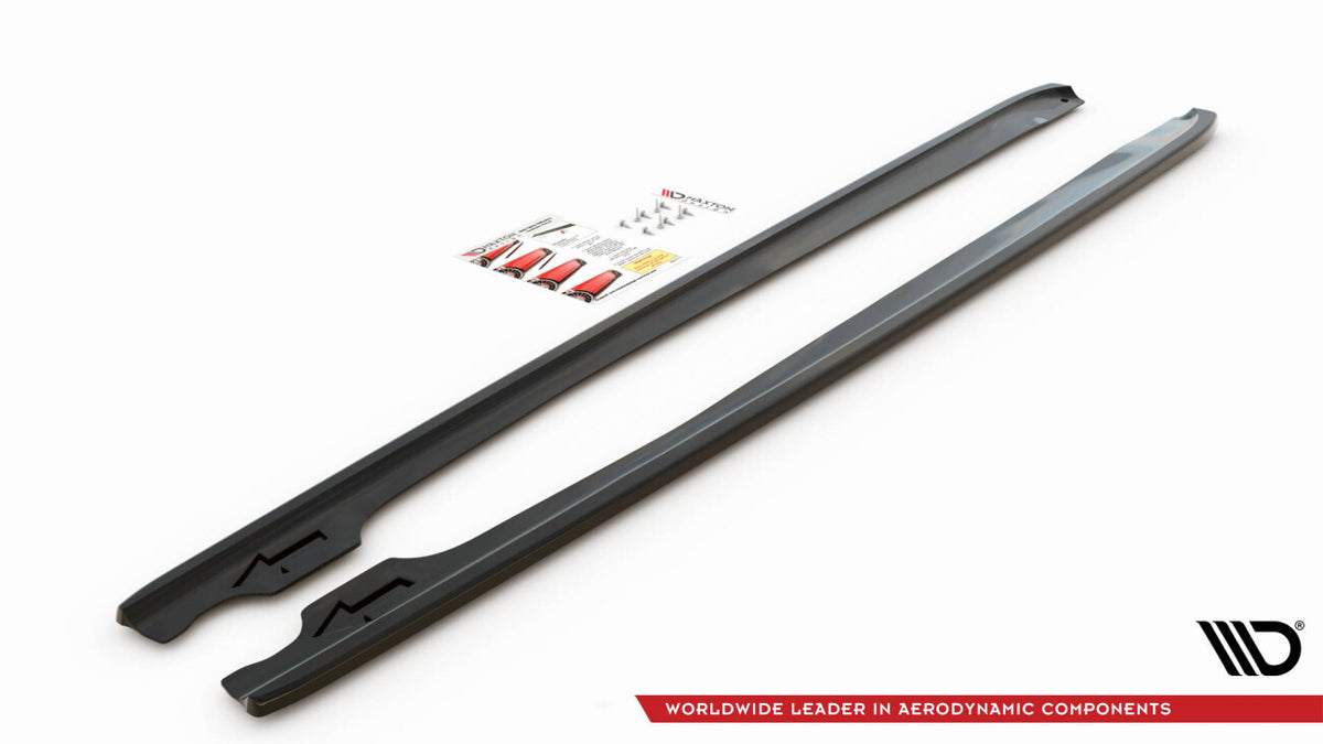 Seitenschweller Ansatz (Paar) V.2 passend für BMW 3er Coupe M-Paket E46 schwarz Hochglanz