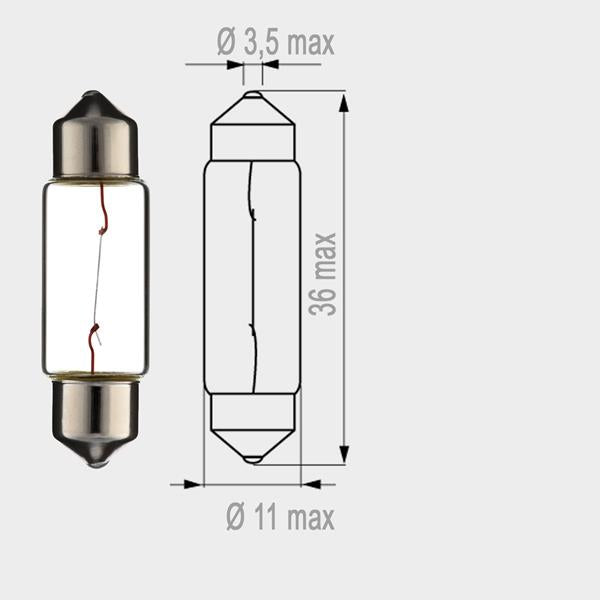 Lampe 12V 5W Soffitte 10 x 38mm