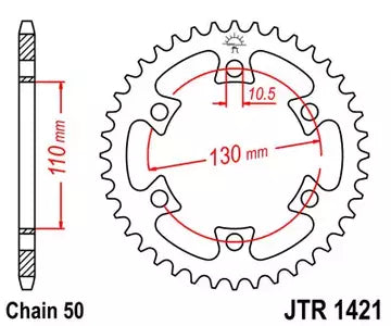 Kettenrad hinten Stahl JT JTR1421.40, 40 Zähne Teilung 530