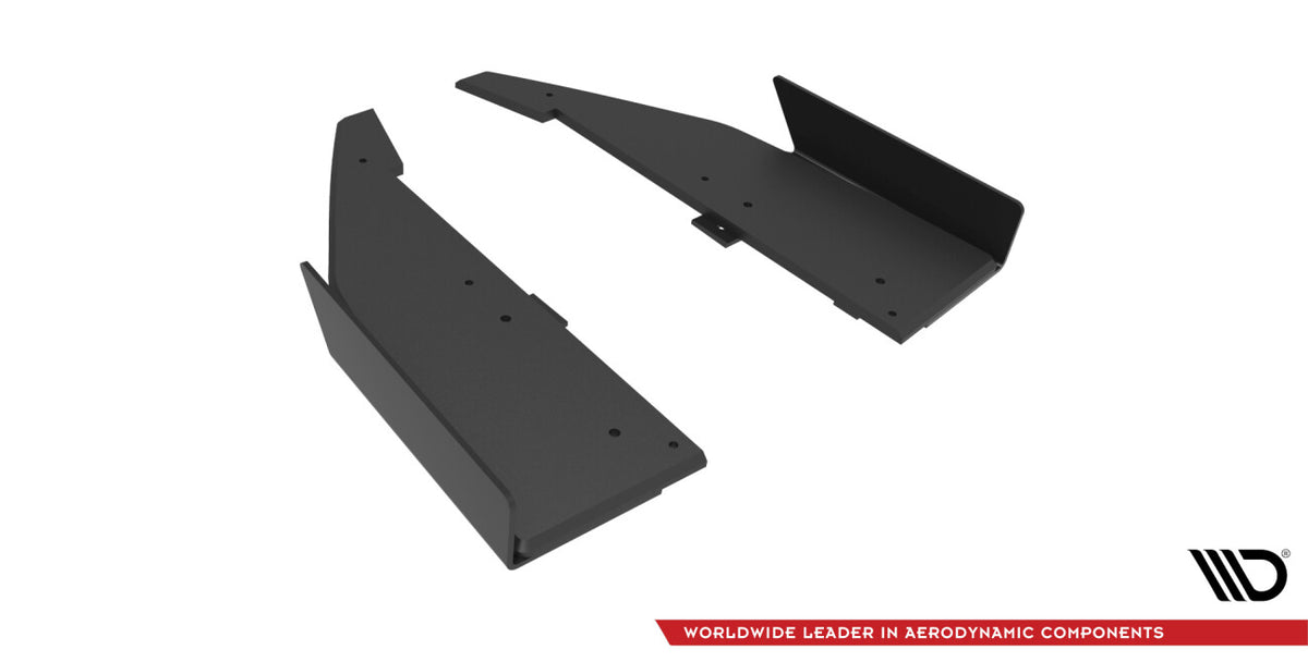 Street Pro Diffusor Flaps passend für Mercedes-AMG C63 Limousine / Kombi W205 FL schwarz matt + Hochglanz Flaps