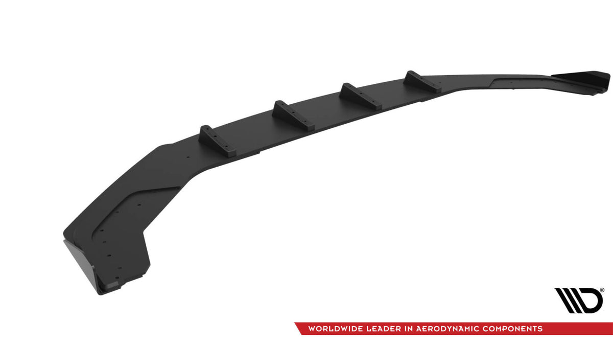 Street Pro Frontlippe passend für Ford Mustang GT Mk6 schwarz matt + Hochglanz Flaps