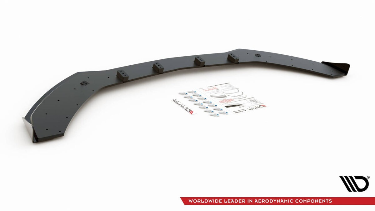 Street Pro Frontlippe passend für Mercedes-AMG C43 / AMG-Line Coupe C205 schwarz matt + Hochglanz Flaps