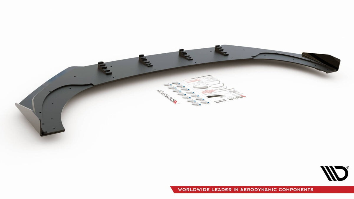 Street Pro Frontlippe passend für VW Golf GTI Clubsport Mk8 schwarz matt + Hochglanz Flaps