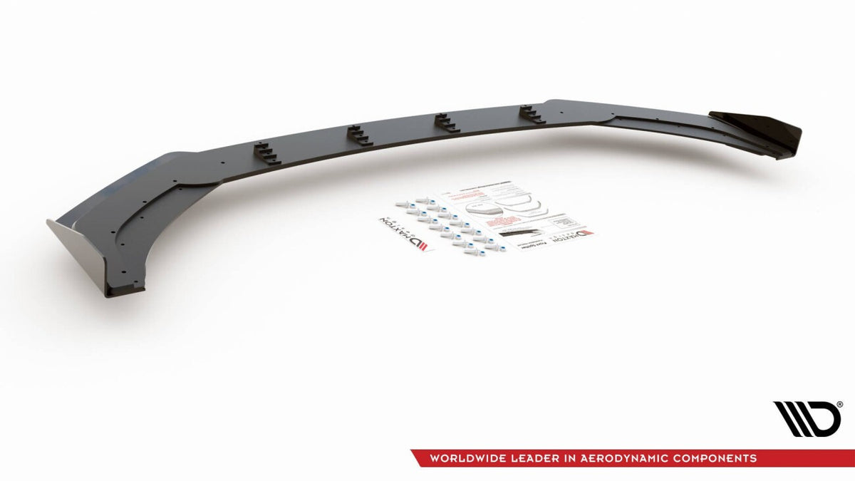 Street Pro Frontlippe passend für VW Polo GTI Mk6 schwarz matt + Hochglanz Flaps