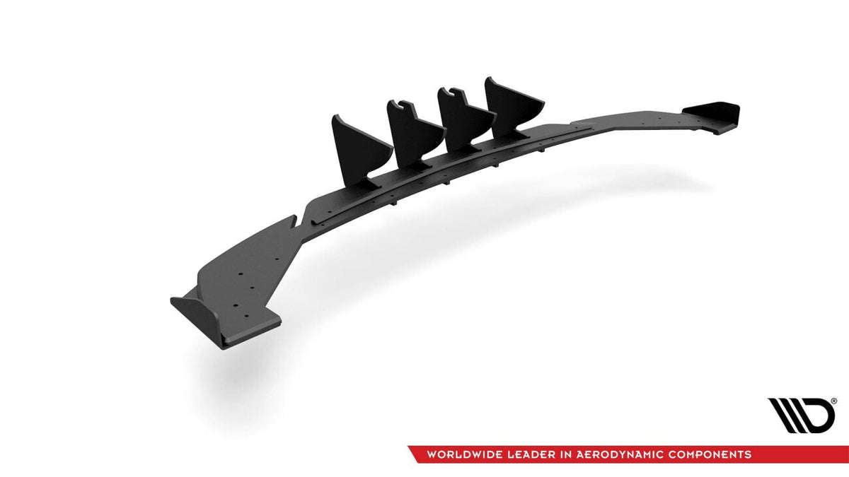 Street Pro Heckansatz Diffusor passend für Seat Leon FR Hatchback Mk4 schwarz matt + Hochglanz Flaps