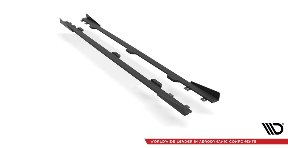 Street Pro Seitenschweller passend für BMW 4er M-Paket / M440i G22 / G23 / G22 FL / G23 FL schwarz matt Hochglanz + Flaps
