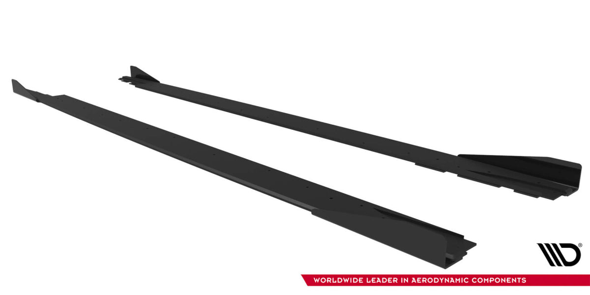 Street Pro Seitenschweller passend für Mercedes-AMG CLE 53 Aero C236 schwarz matt + Hochglanz Flaps
