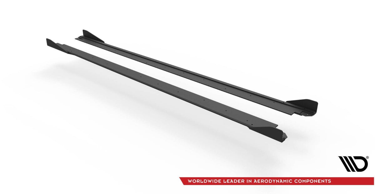 Street Pro Seitenschweller passend für Seat Leon FR Mk4 schwarz matt Hochglanz + Flaps