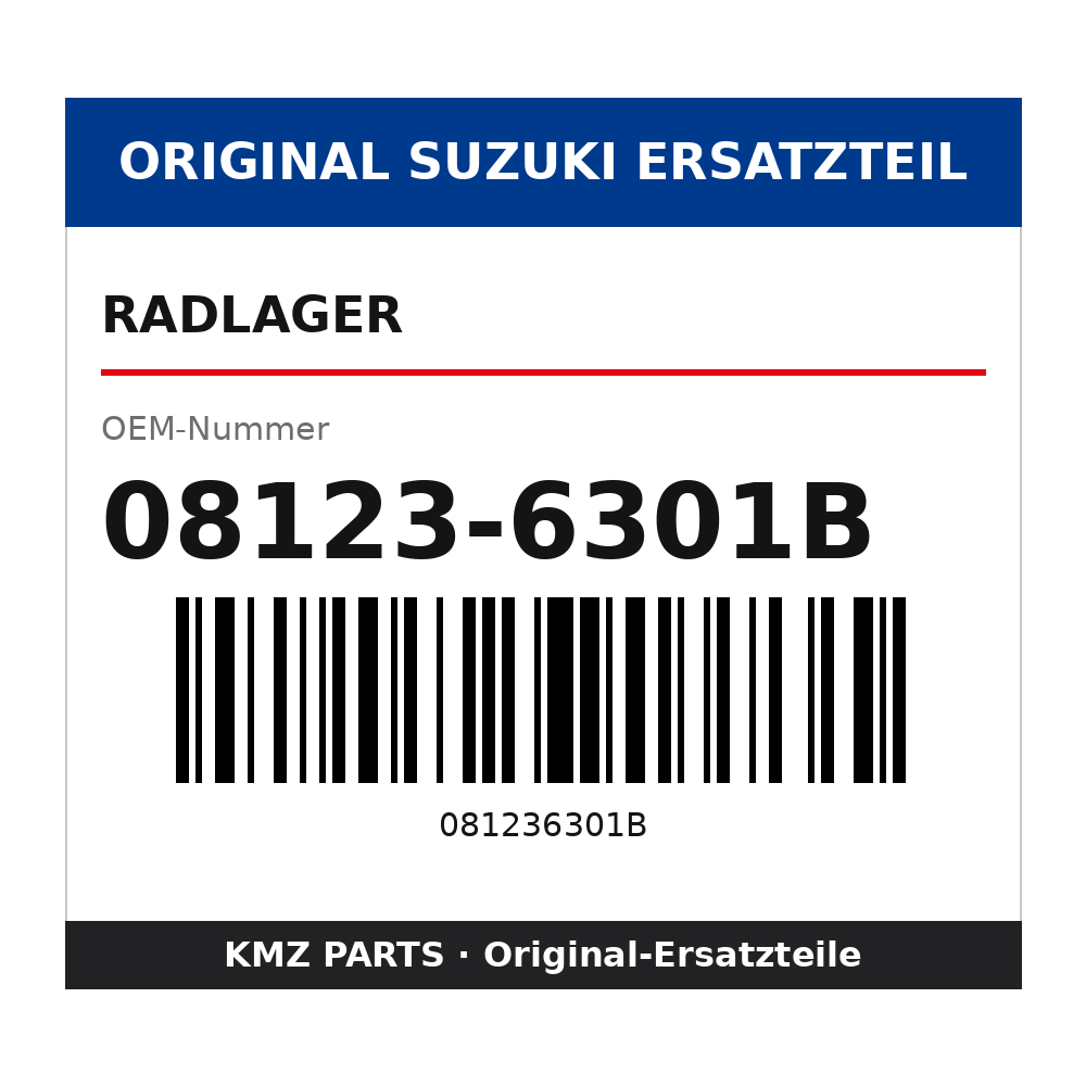 Suzuki Radlager 08123-6301B