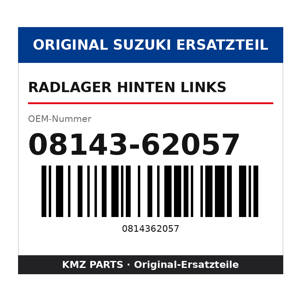 Suzuki Radlager hinten links 08143-62057