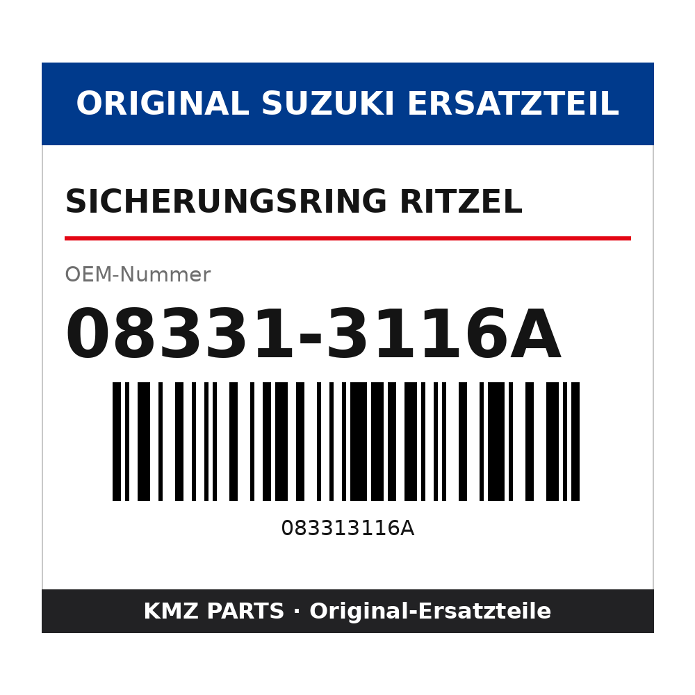 Suzuki Sicherungsring Ritzel 08331-3116A