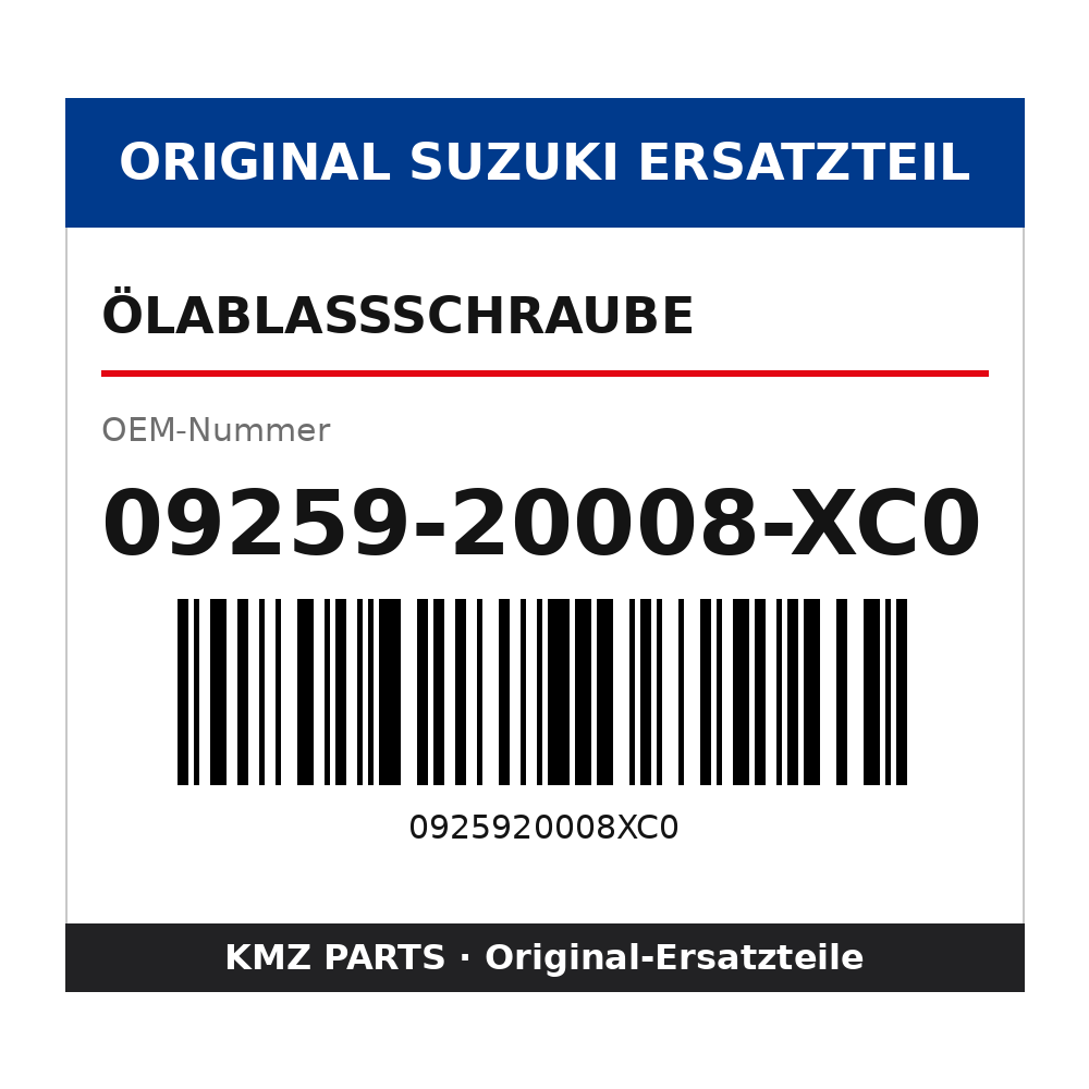 Suzuki Ölablassschraube 09259-20008-XC0