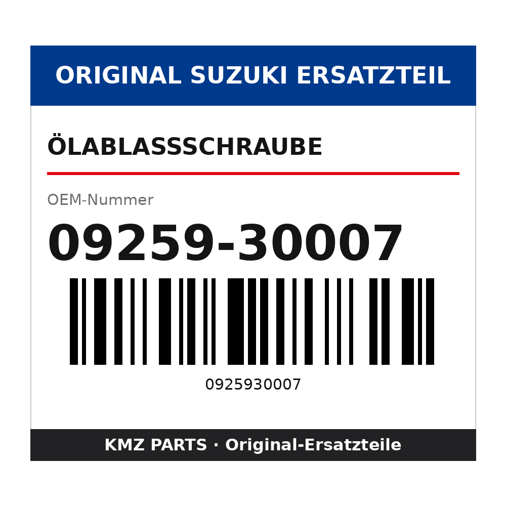 Suzuki Ölablassschraube 09259-30007