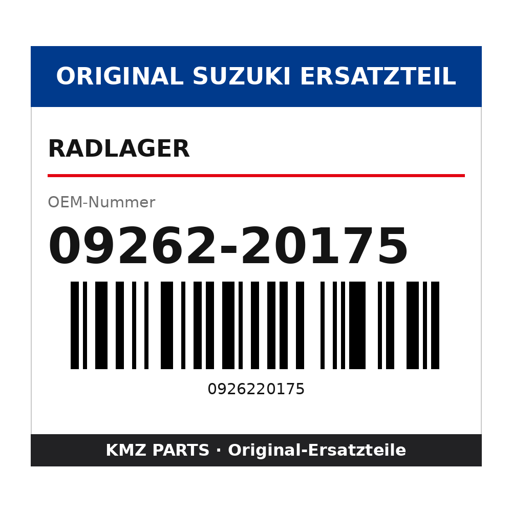 Suzuki Radlager 09262-20175