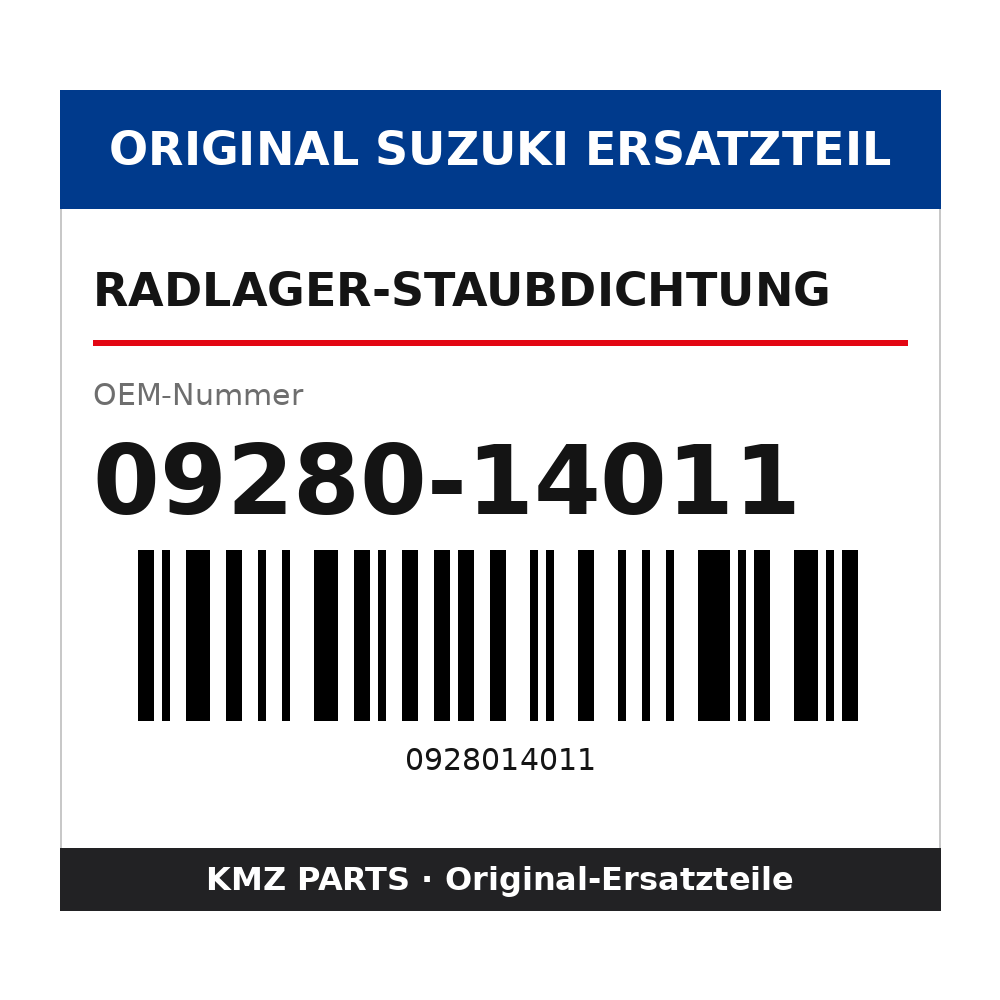 Suzuki Radlager-Staubdichtung 09280-14011