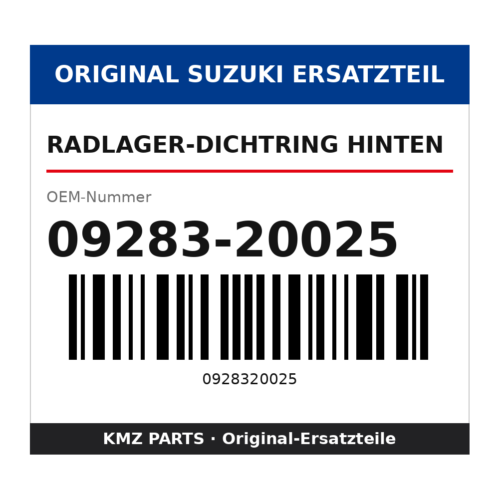 Suzuki Radlager-Dichtring hinten 09283-20025