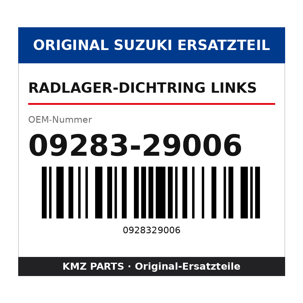 Suzuki Radlager-Dichtring links 09283-29006