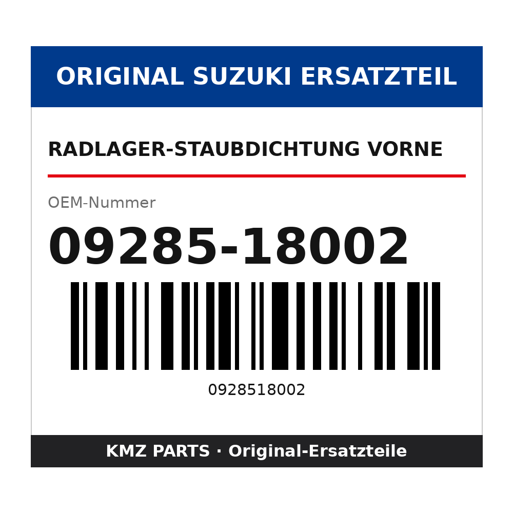 Suzuki Radlager-Staubdichtung vorne 09285-18002