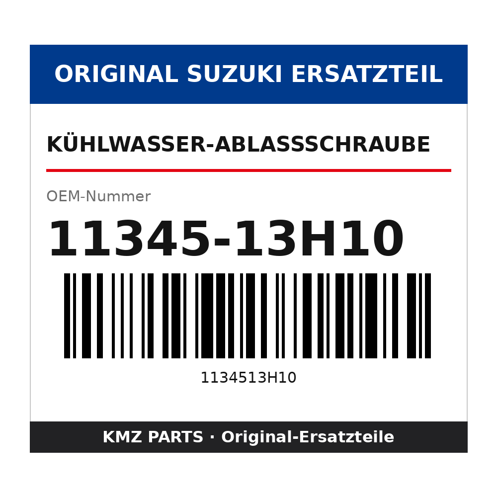 Suzuki Kühlwasser-Ablassschraube 11345-13H10