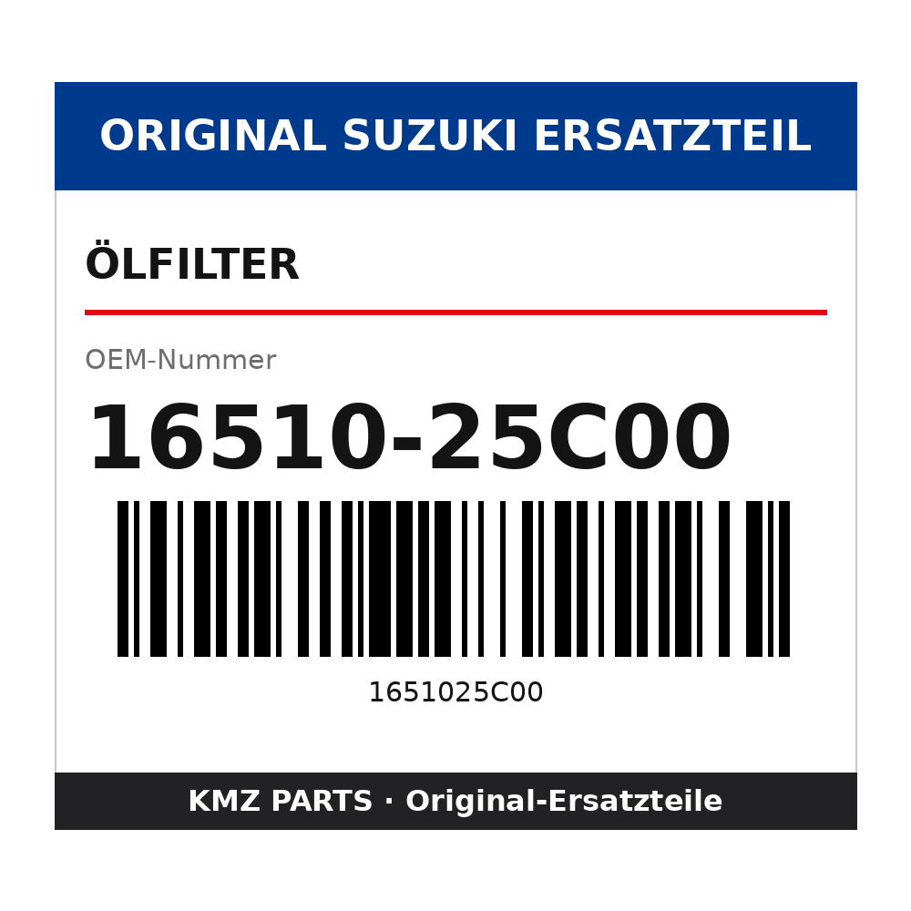 Suzuki Ölfilter 16510-25C00