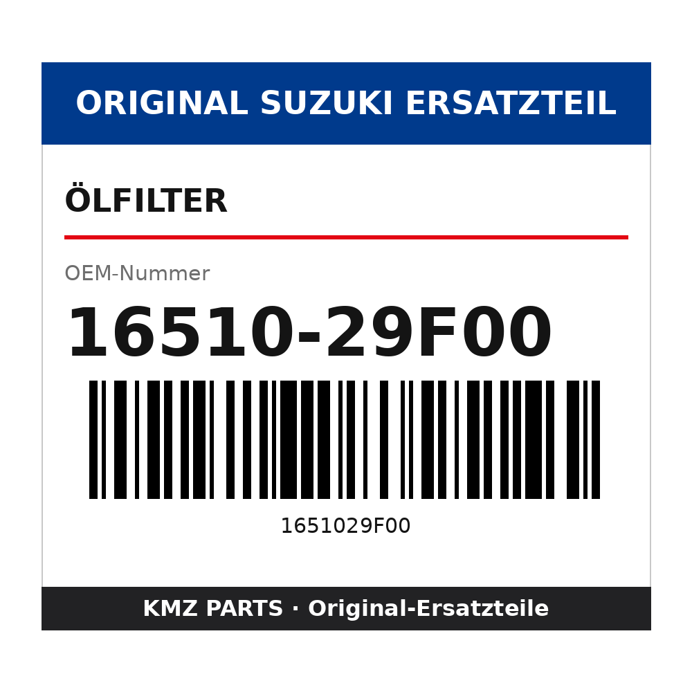Suzuki Ölfilter 16510-29F00