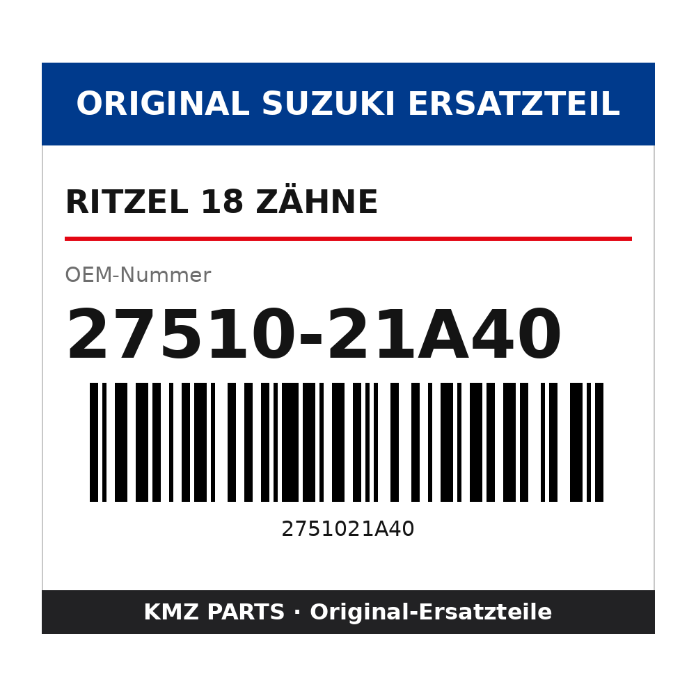 Suzuki Ritzel 18 Zähne 27510-21A40