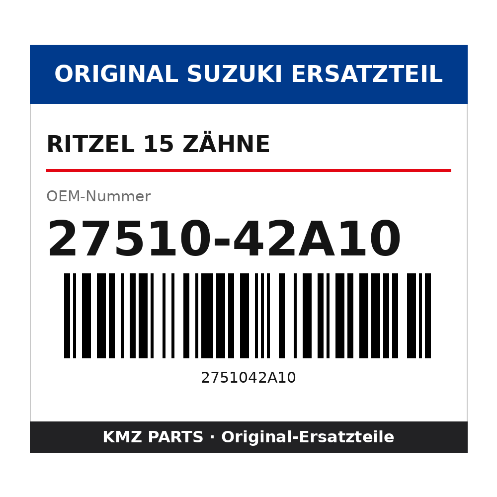 Suzuki Ritzel 15 Zähne 27510-42A10