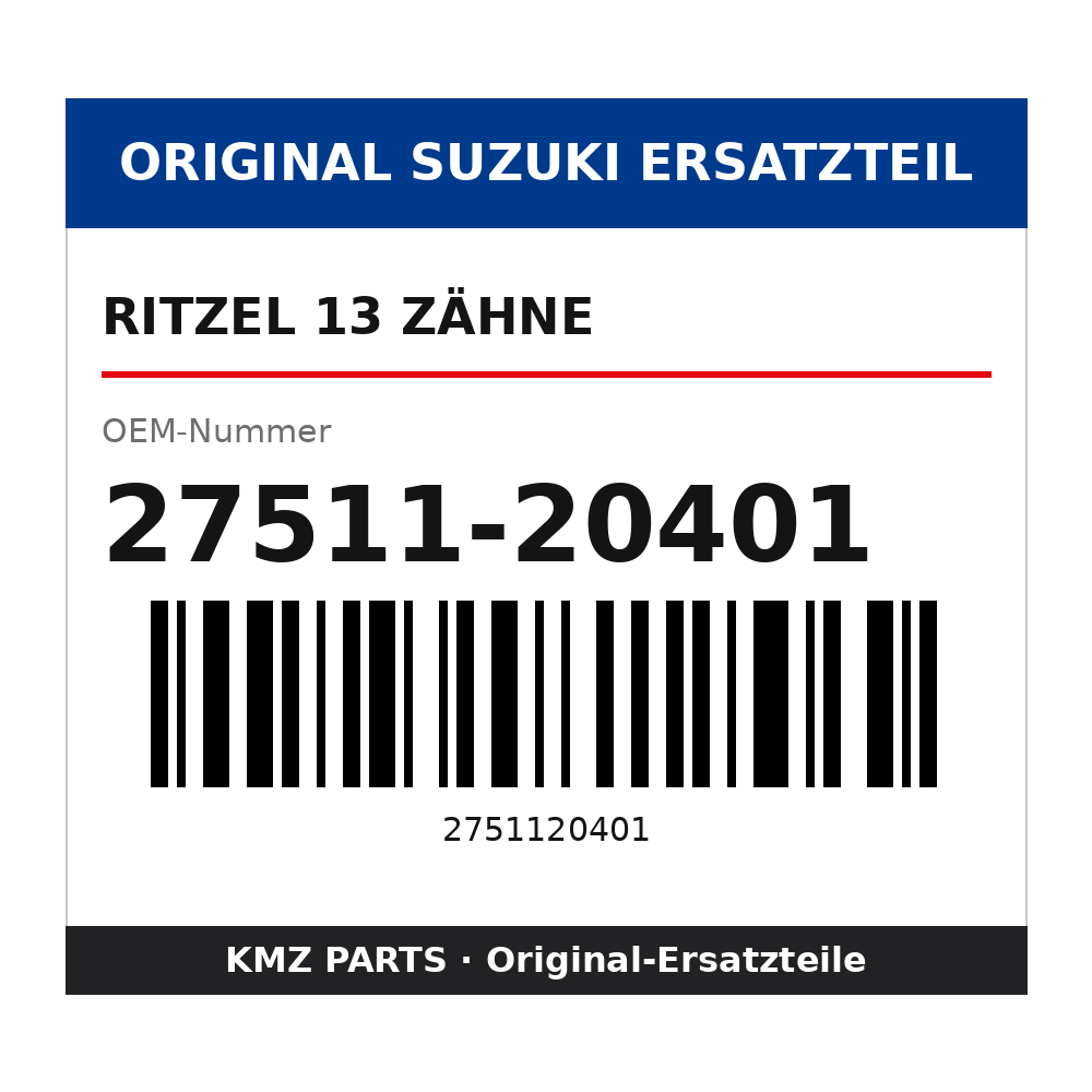 Suzuki Ritzel 13 Zähne 27511-20401