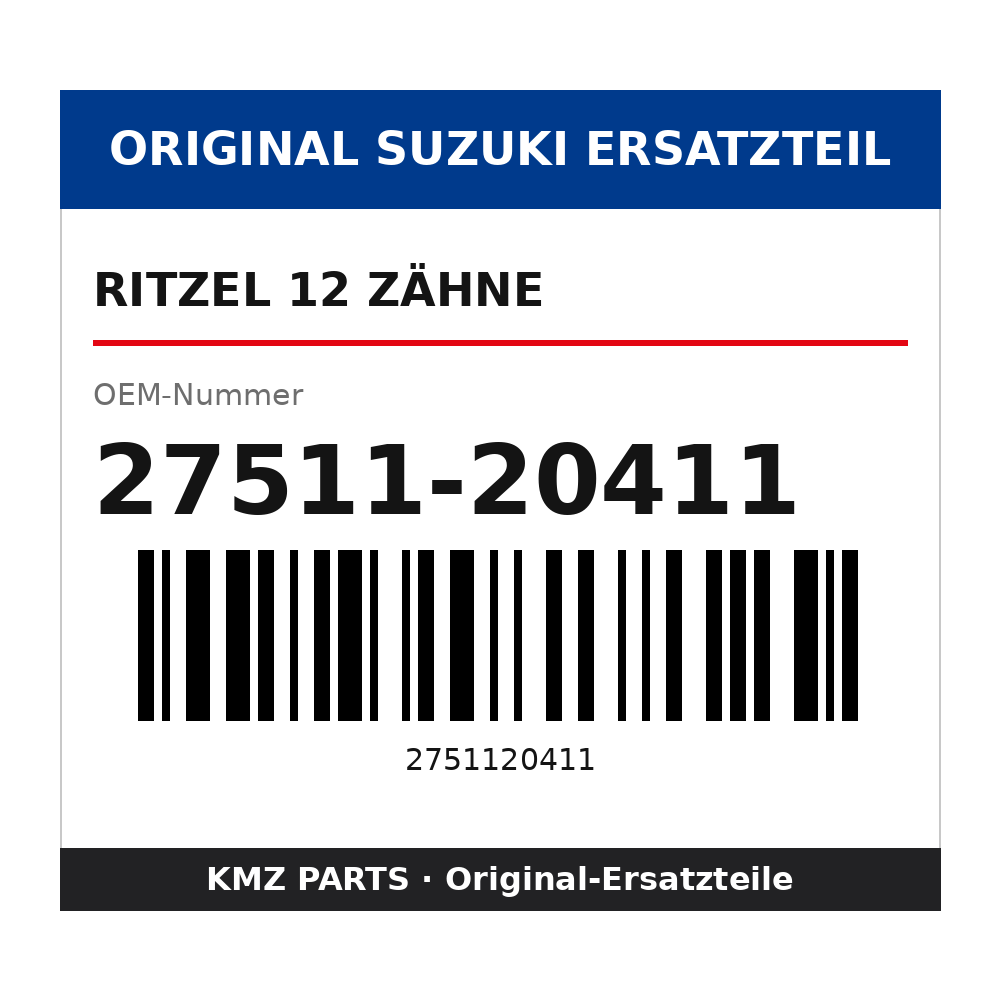 Suzuki Ritzel 12 Zähne 27511-20411