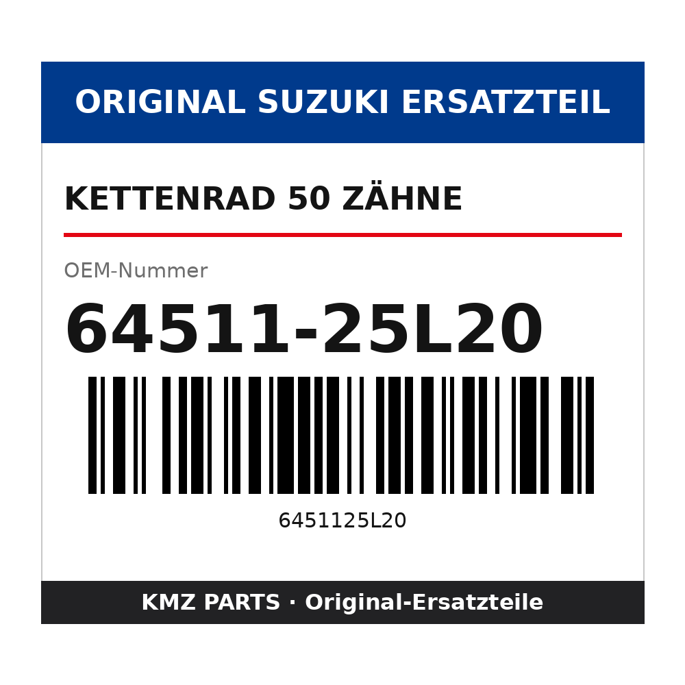 Suzuki Kettenrad 50 Zähne 64511-25L20