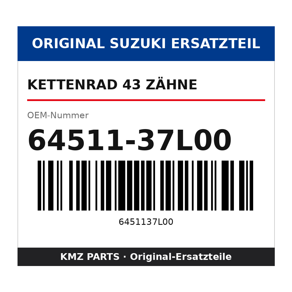 Suzuki Kettenrad 43 Zähne 64511-37L00