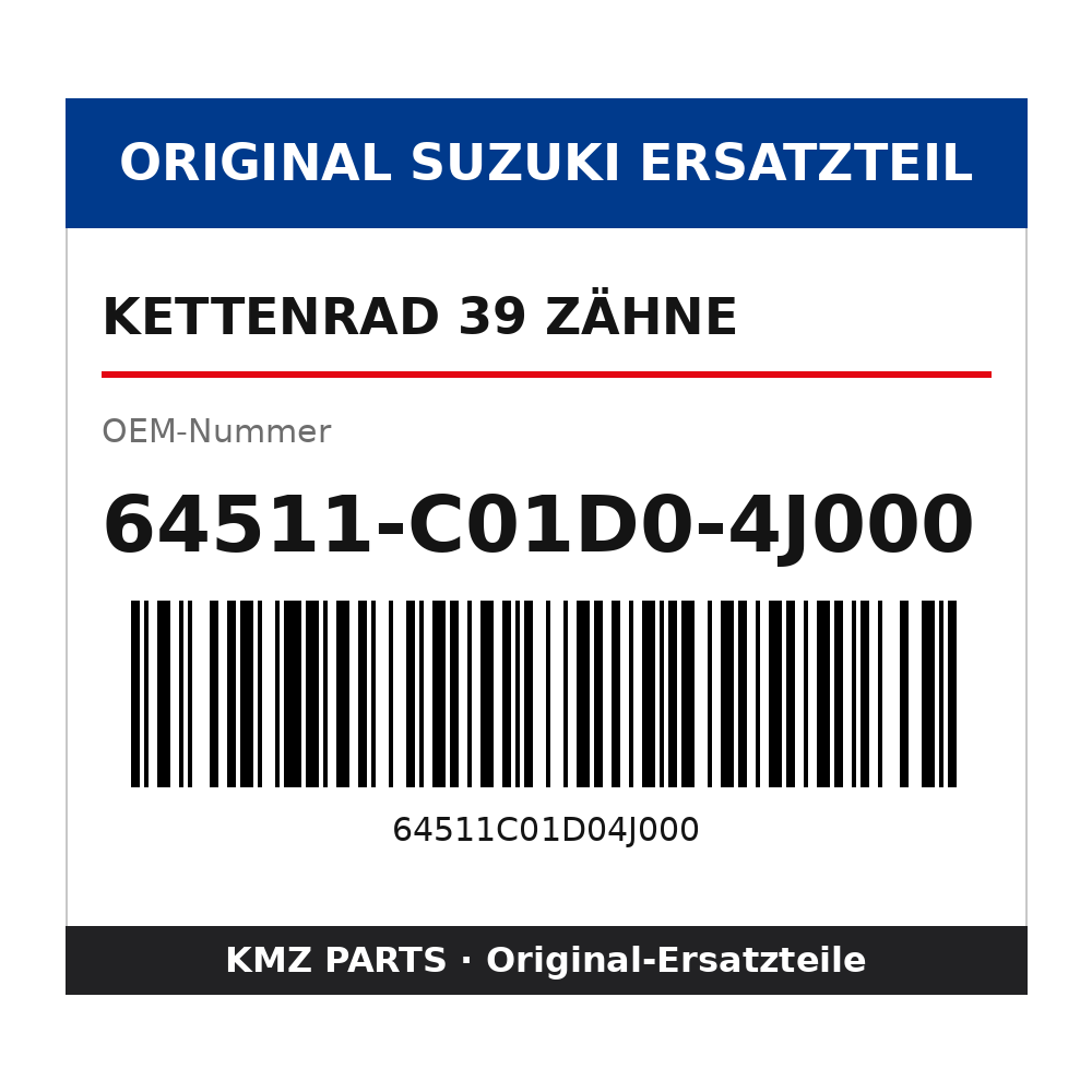 Suzuki Kettenrad 39 Zähne 64511-C01D0-4J000