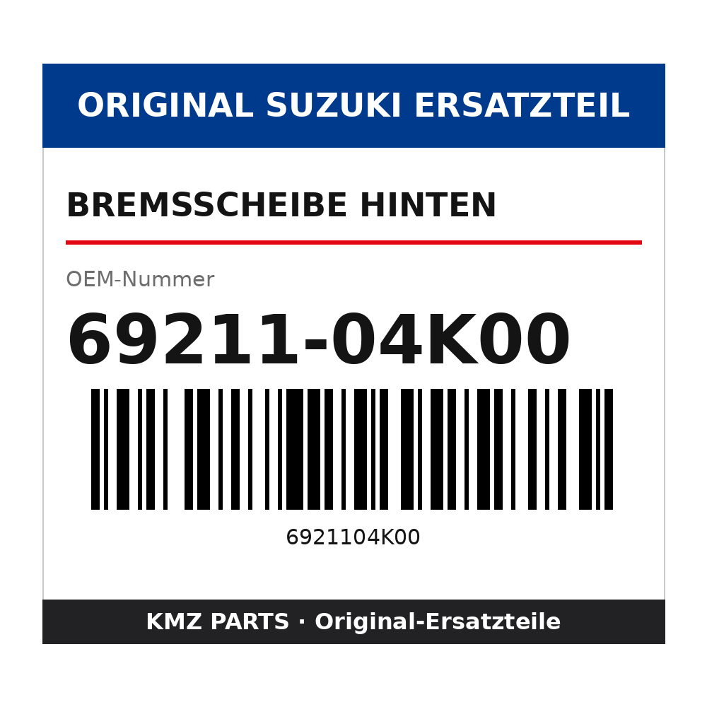 Suzuki Bremsscheibe hinten 69211-04K00