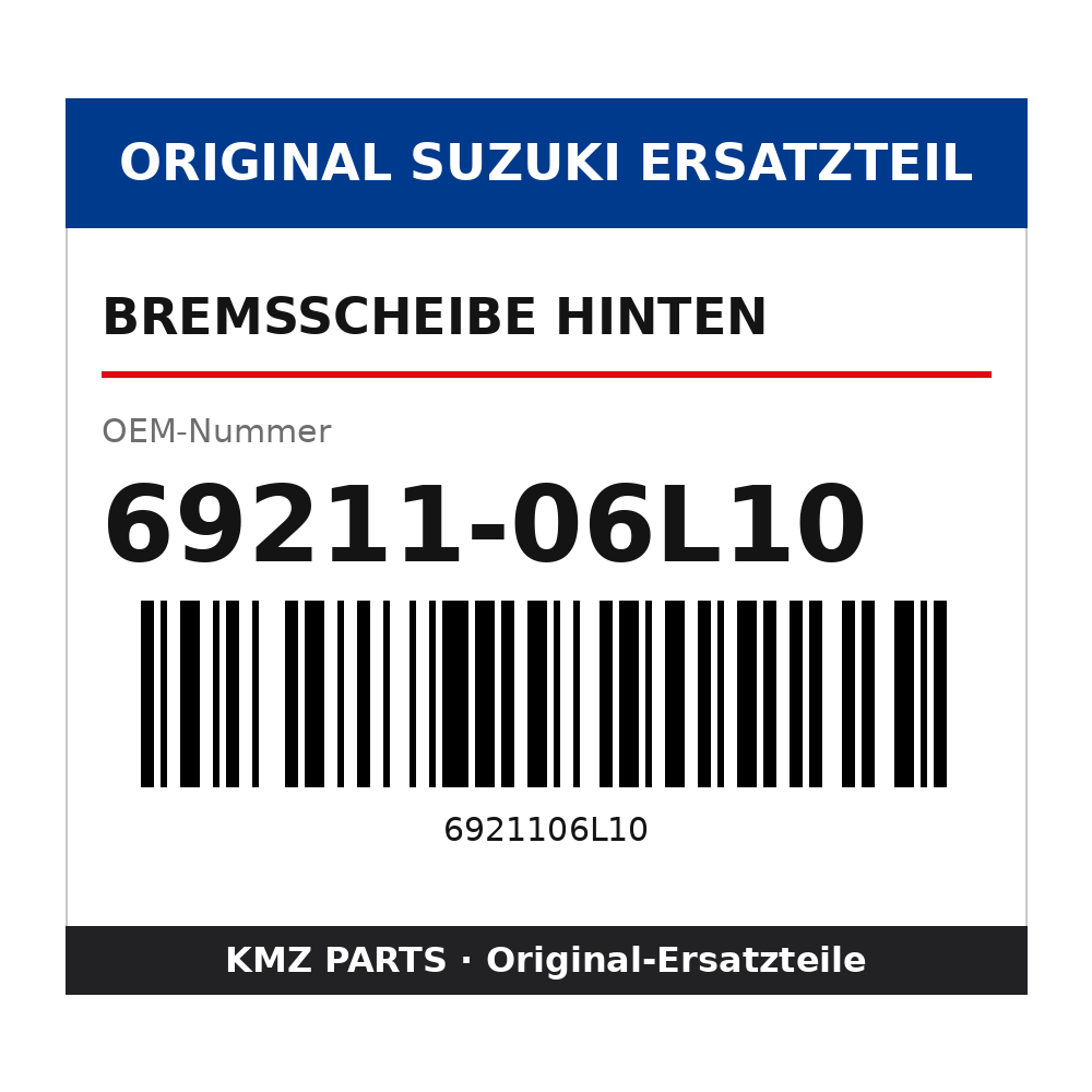 Suzuki Bremsscheibe hinten 69211-06L10