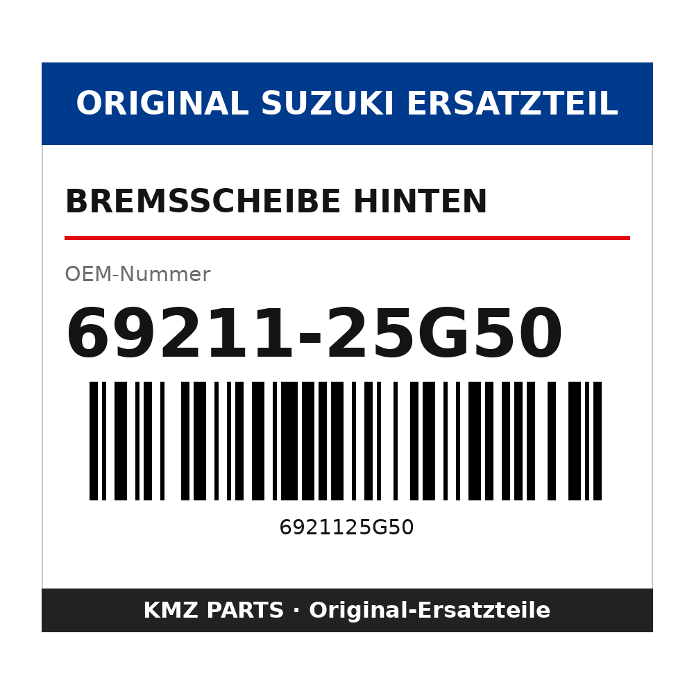 Suzuki Bremsscheibe hinten 69211-25G50