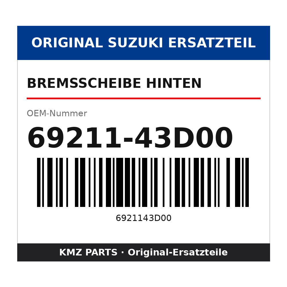 Suzuki Bremsscheibe hinten 69211-43D00
