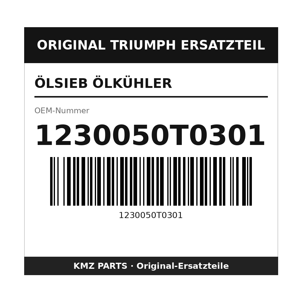 Triumph Ölsieb Ölkühler 1230050T0301