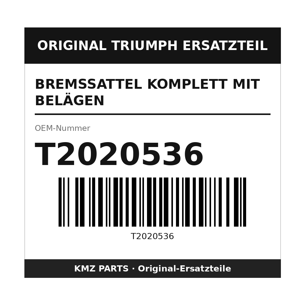 Triumph Bremssattel komplett mit Belägen T2020536